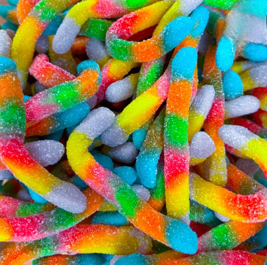 Vers multicolores acidulés